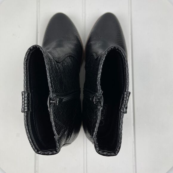 CARLOS By Carlos Santana Rowan Womens 8 M Western Ankle Boots Black Snakeskin - Picture 5 of 8